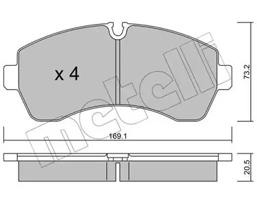 Комплект тормозных колодок дискового тормоза METELLI 22-0673-0