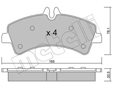 Комплект тормозных колодок дискового тормоза METELLI 22-0674-0