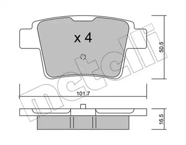 Комплект тормозных колодок дискового тормоза METELLI 22-0677-0