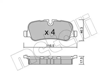 Комплект тормозных колодок дискового тормоза METELLI 22-0694-0