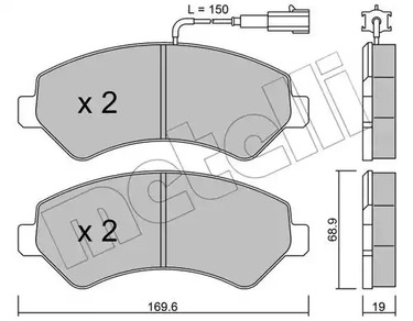 Комплект тормозных колодок дискового тормоза METELLI 22-0709-1