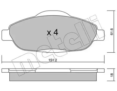 Комплект тормозных колодок дискового тормоза METELLI 22-0804-0