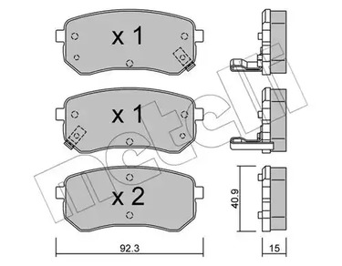 Комплект тормозных колодок дискового тормоза METELLI 22-0815-0