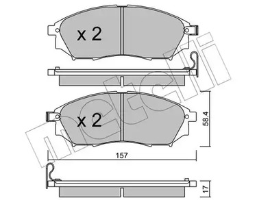 Комплект тормозных колодок дискового тормоза METELLI 22-0819-0