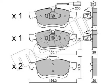 Колодки тормозные дисковые METELLI 22-0824-0