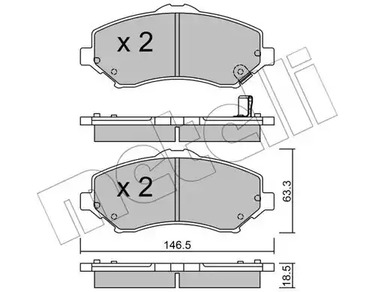 Комплект тормозных колодок дискового тормоза METELLI 22-0862-1