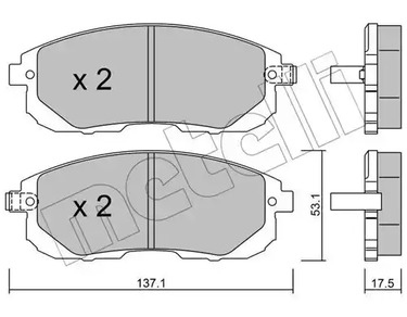 Комплект тормозных колодок дискового тормоза METELLI 22-0876-1