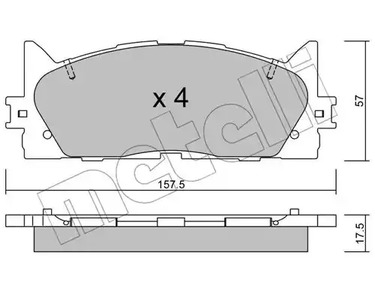 Комплект тормозных колодок дискового тормоза METELLI 22-0882-0