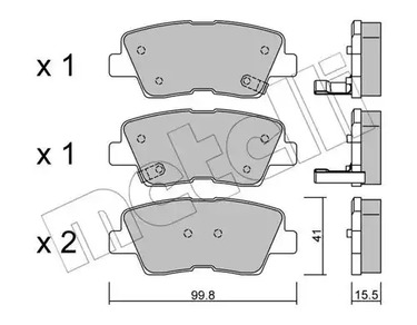Комплект тормозных колодок дискового тормоза METELLI 22-0886-0