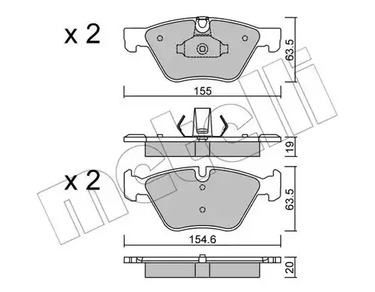 Комплект тормозных колодок дискового тормоза METELLI 22-0917-0