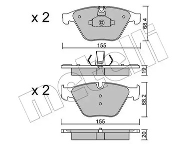 Комплект тормозных колодок дискового тормоза METELLI 22-0918-0