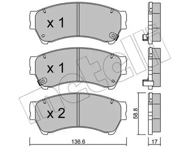 Комплект тормозных колодок дискового тормоза METELLI 22-0924-0