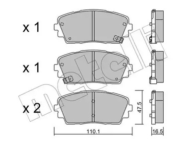 Комплект тормозных колодок дискового тормоза METELLI 22-0941-0