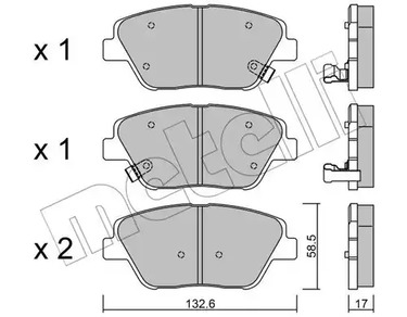 Комплект тормозных колодок дискового тормоза METELLI 22-0945-0