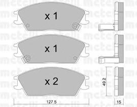 Комплект тормозных колодок дискового тормоза METELLI 22-0081-1