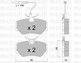Комплект тормозных колодок дискового тормоза METELLI 22-0099-0