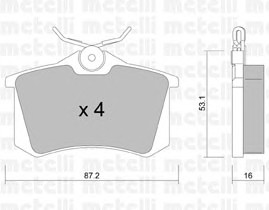 Комплект тормозных колодок дискового тормоза METELLI 22-0100-2