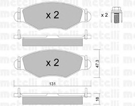 Комплект тормозных колодок дискового тормоза METELLI 22-0254-0
