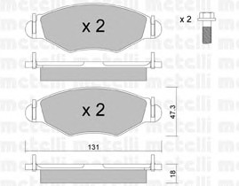 Комплект тормозных колодок дискового тормоза METELLI 22-0254-1