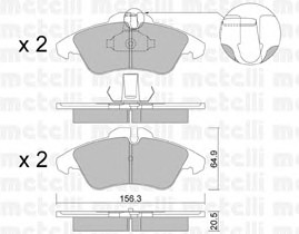 Комплект тормозных колодок дискового тормоза METELLI 22-0256-1