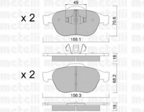 Тормозные колодки METELLI 22-0336-2
