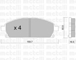 Комплект тормозных колодок дискового тормоза METELLI 22-0406-0