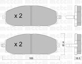 Комплект тормозных колодок дискового тормоза METELLI 22-0407-0