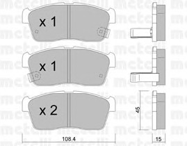 Комплект тормозных колодок дискового тормоза METELLI 22-0415-0
