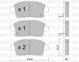 Комплект тормозных колодок дискового тормоза METELLI 22-0423-0