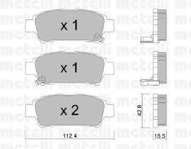 Комплект тормозных колодок дискового тормоза METELLI 22-0428-0