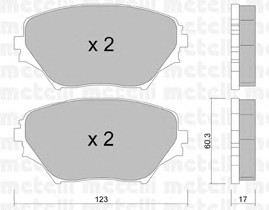 Комплект тормозных колодок дискового тормоза METELLI 22-0430-0