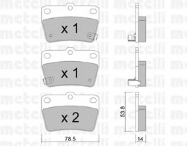 Комплект тормозных колодок дискового тормоза METELLI 22-0431-0