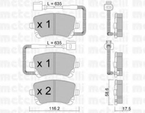 Тормозные колодки METELLI 22-0554-1
