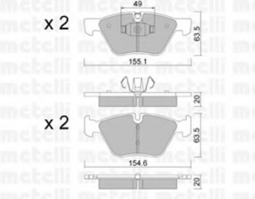 Тормозные колодки METELLI 22-0557-5
