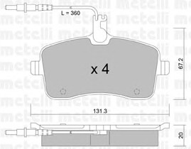 Комплект тормозных колодок дискового тормоза METELLI 22-0600-0