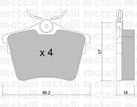 Комплект тормозных колодок дискового тормоза METELLI 22-0602-0