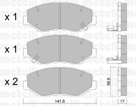 Комплект тормозных колодок дискового тормоза METELLI 22-0606-0