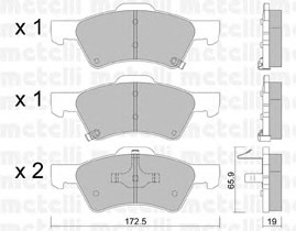 Комплект тормозных колодок дискового тормоза METELLI 22-0623-0