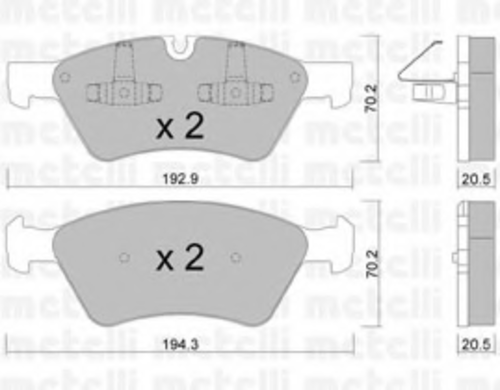 Тормозные колодки METELLI 22-0670-0