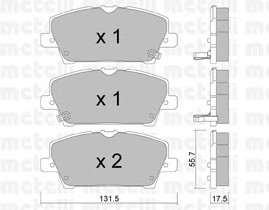 Комплект тормозных колодок дискового тормоза METELLI 22-0728-0