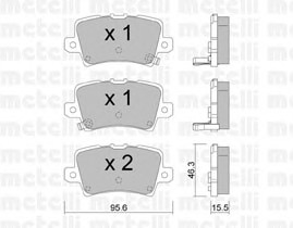 Комплект тормозных колодок дискового тормоза METELLI 22-0729-0