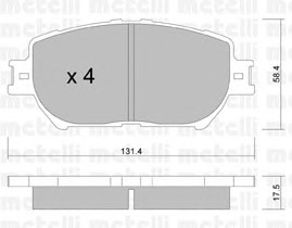 Комплект тормозных колодок дискового тормоза METELLI 22-0751-0