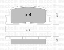 Комплект тормозных колодок дискового тормоза METELLI 22-0753-0