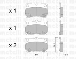 Комплект тормозных колодок дискового тормоза METELLI 22-0761-0
