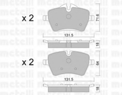 Тормозные колодки METELLI 22-0768-0