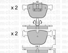 Комплект тормозных колодок дискового тормоза METELLI 22-0773-6