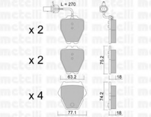 Тормозные колодки METELLI 22-0774-1