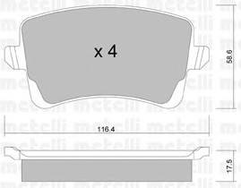 Комплект тормозных колодок дискового тормоза METELLI 22-0776-0