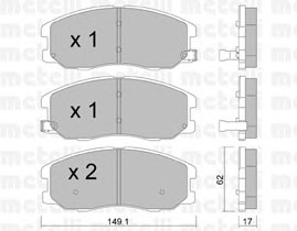 Комплект тормозных колодок дискового тормоза METELLI 22-0778-0