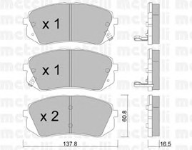 Комплект тормозных колодок дискового тормоза METELLI 22-0783-0
